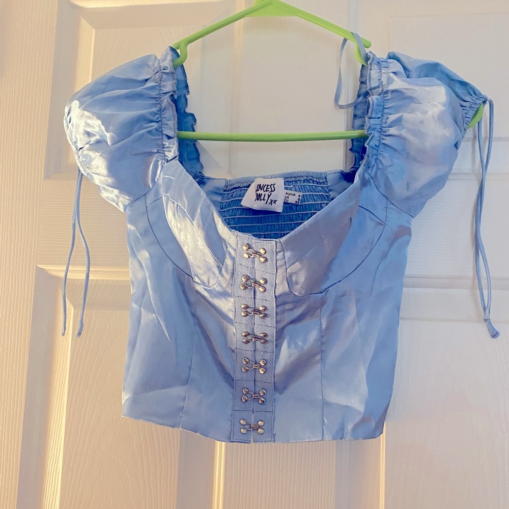 Princess Polly corset crop top blouse.